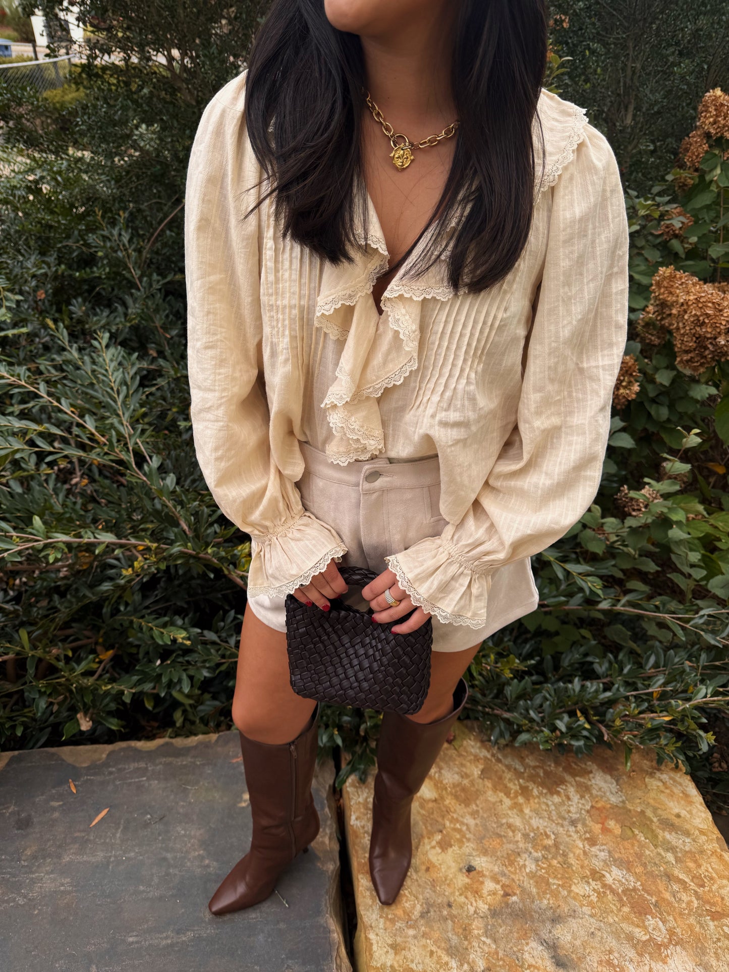 The Suede Pleat Shorts