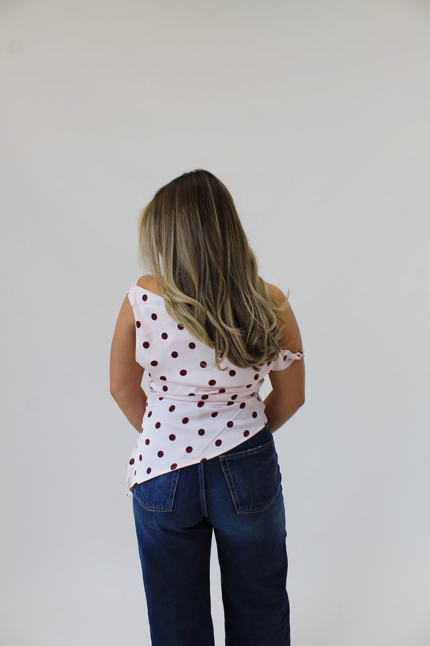 Polka Dot Shoulder Top