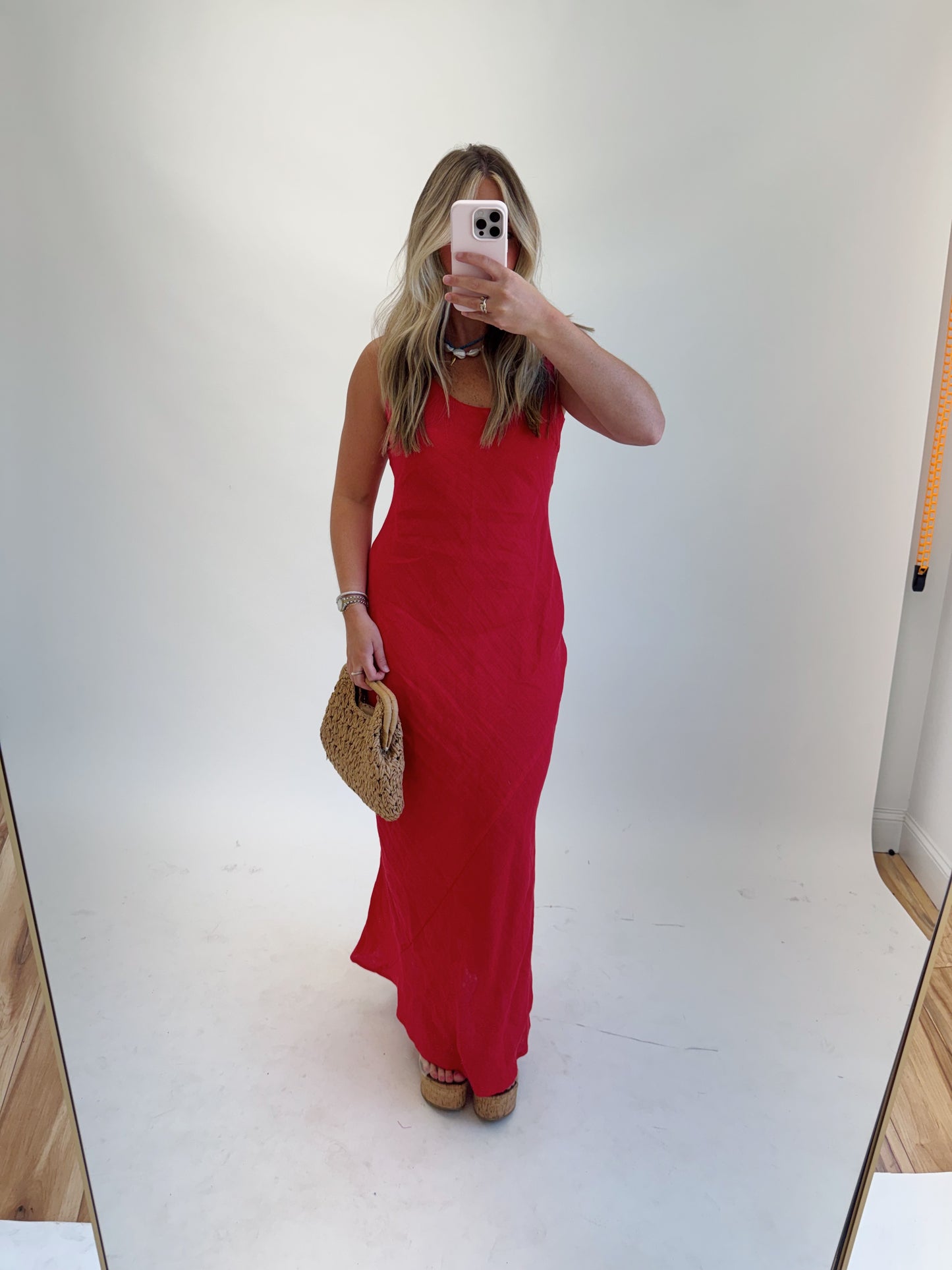Scoop Neck Linen Maxi
