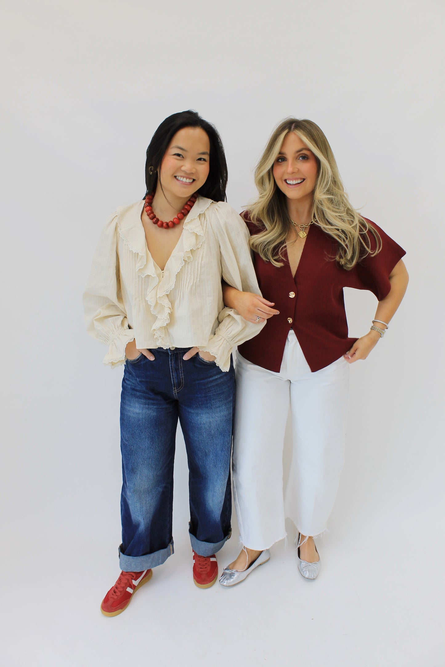 The Button Knit - Burgundy