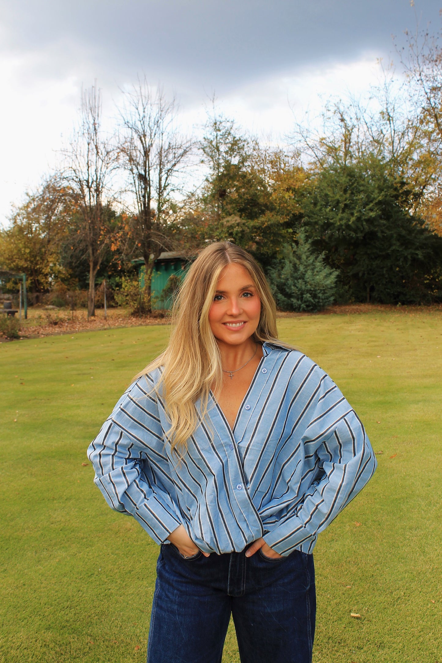 Striped Button Down Top
