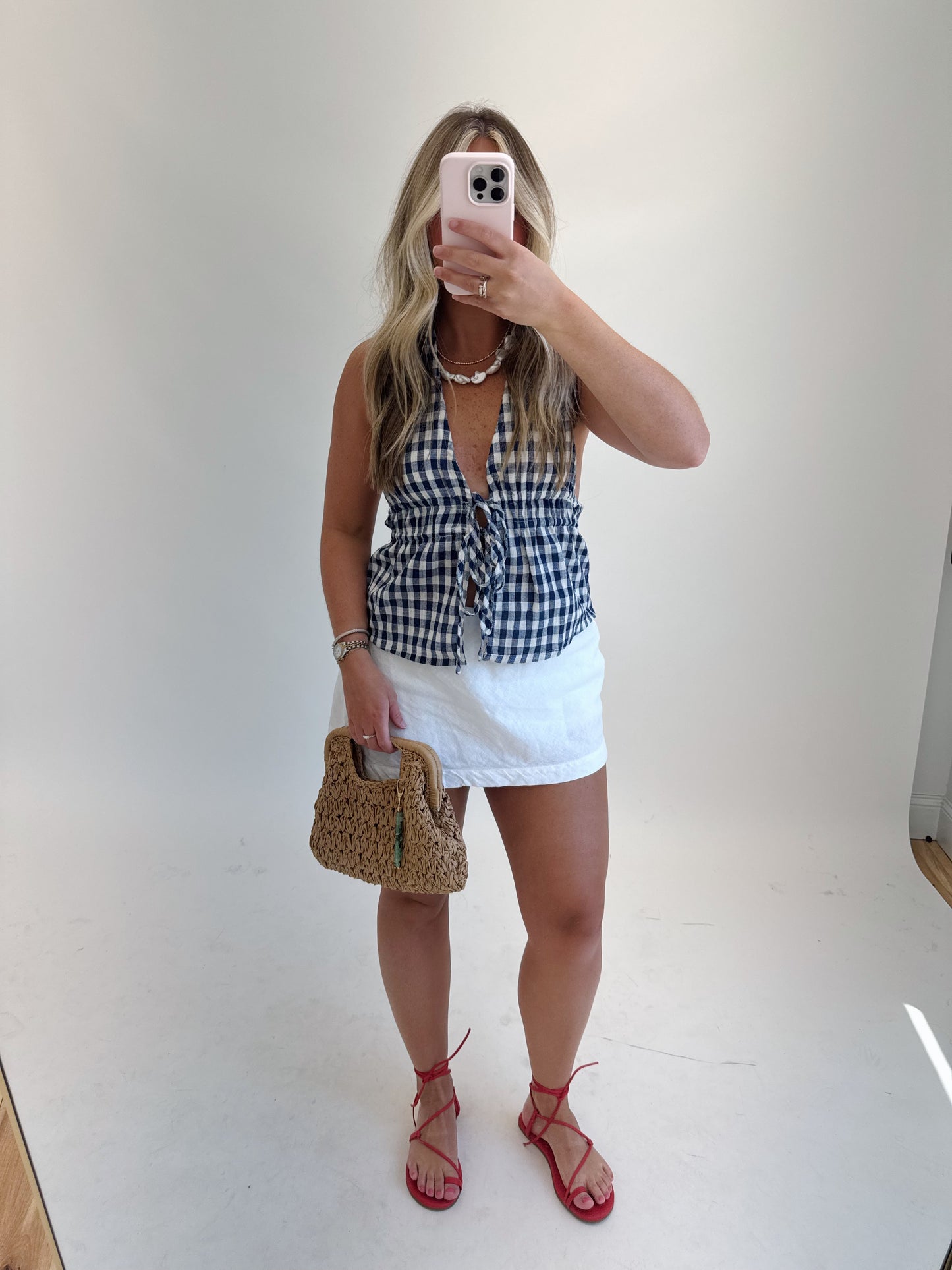 Gingham Halter Top