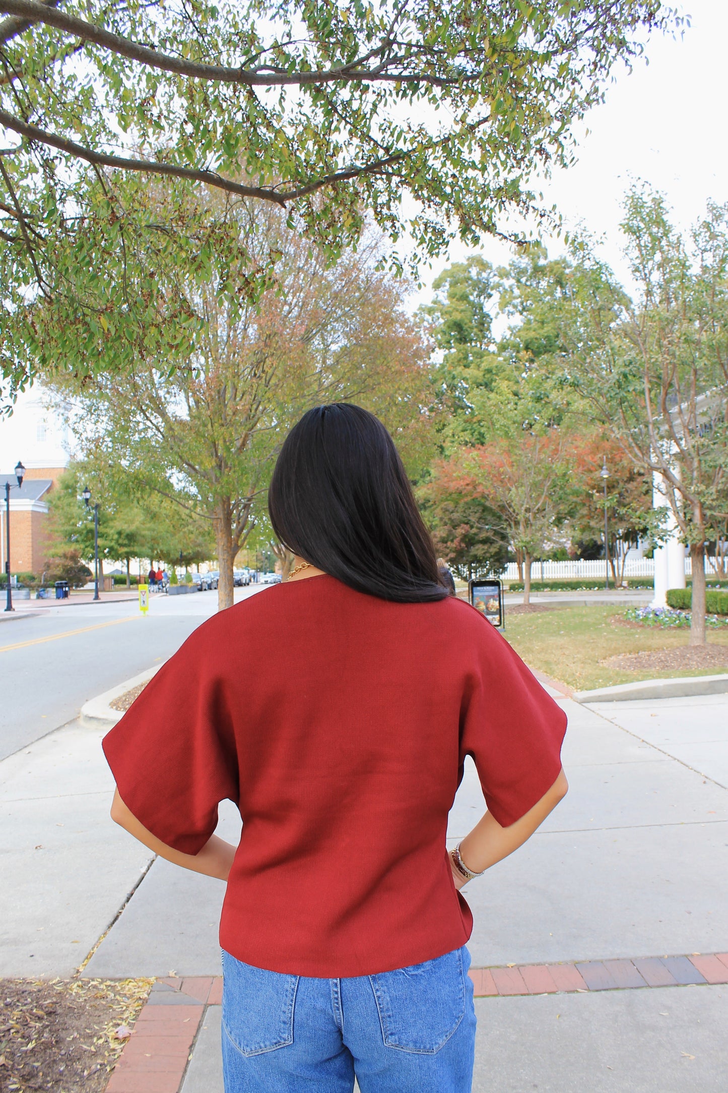 The Button Knit - Burgundy