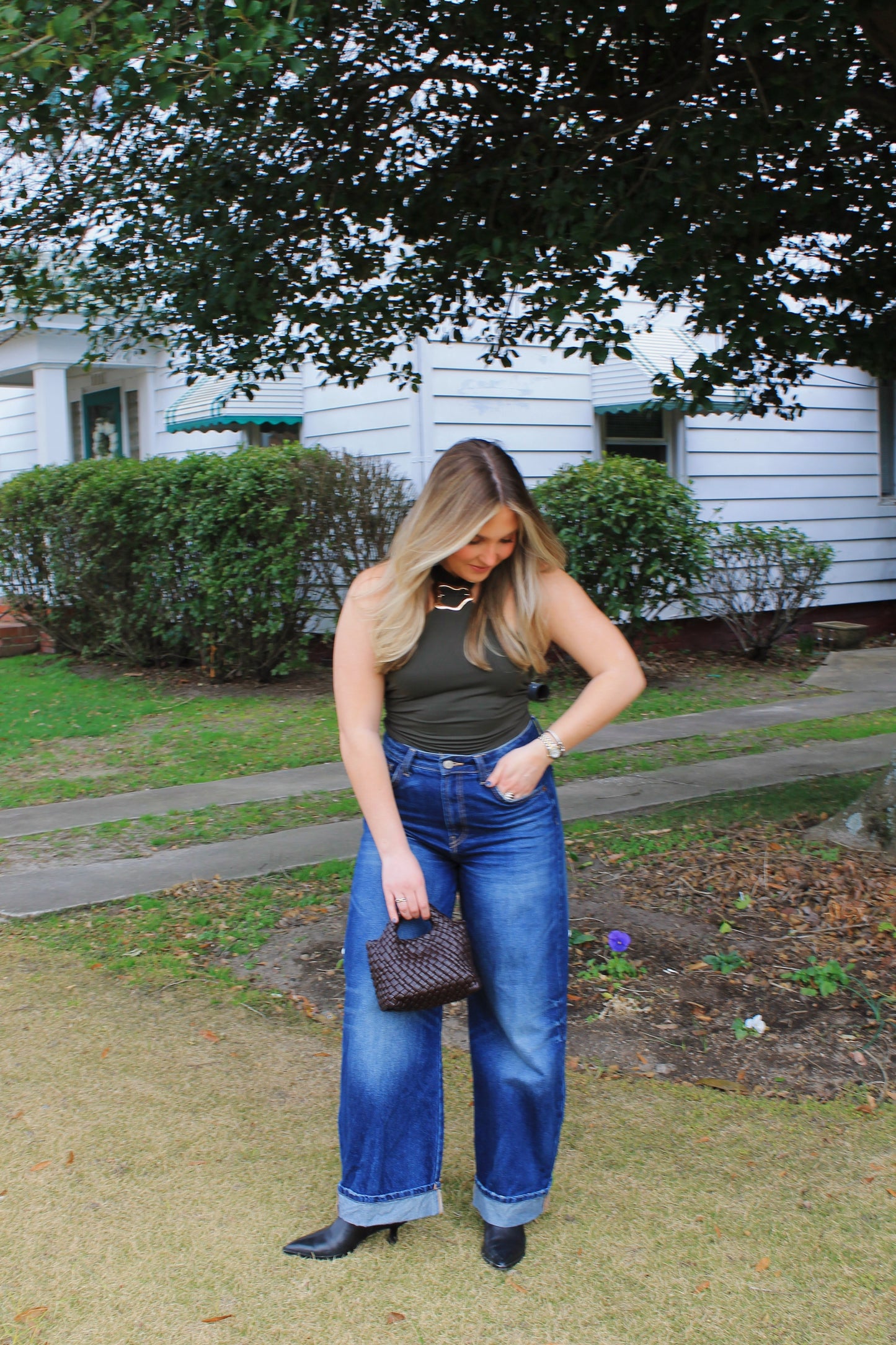 Olive Halter Top
