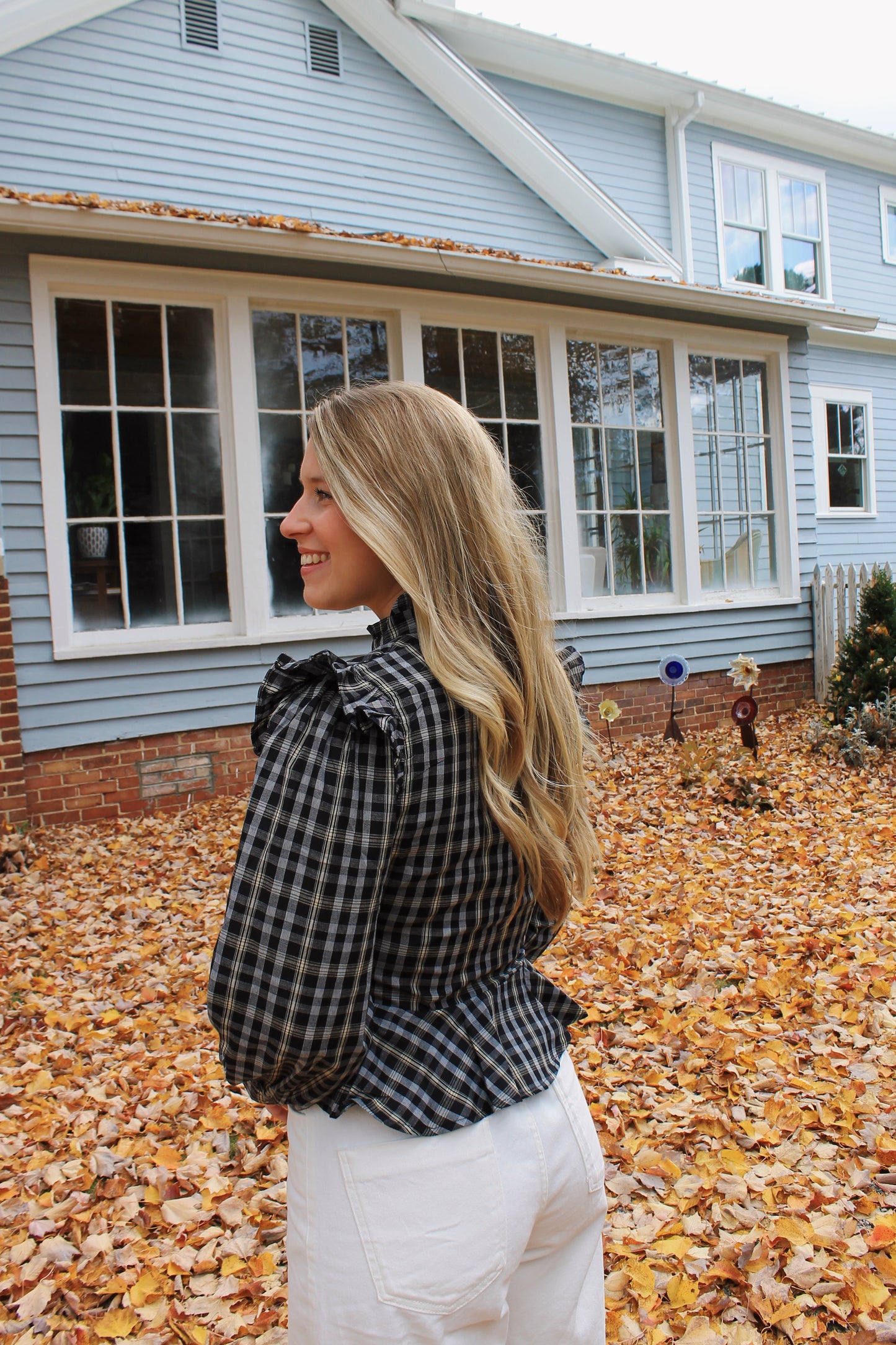 Plaid Ruffle Top