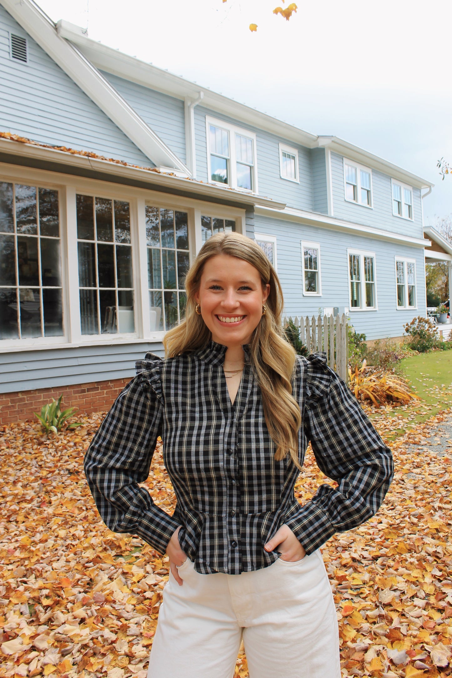 Plaid Ruffle Top