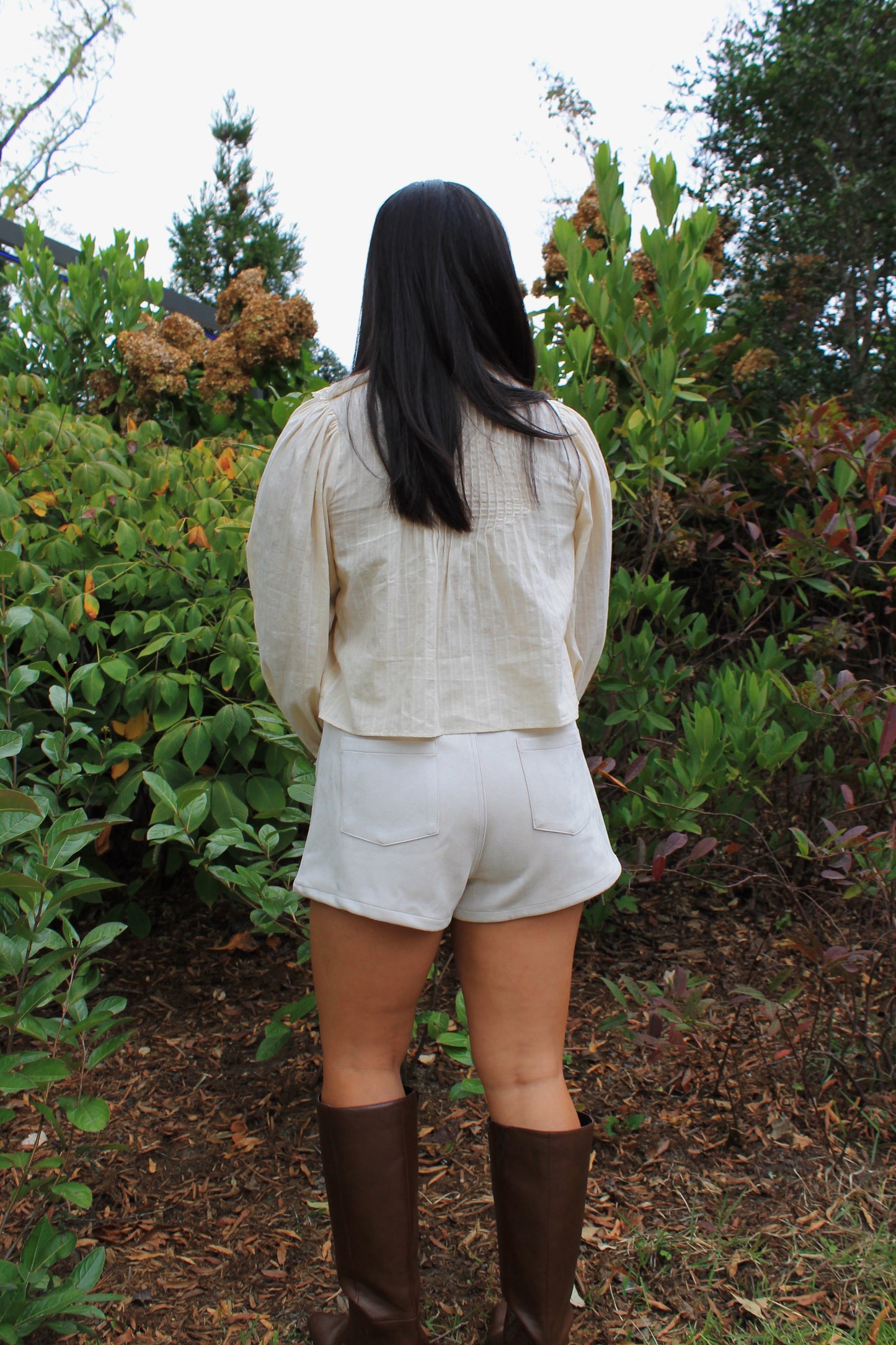 The Suede Pleat Shorts
