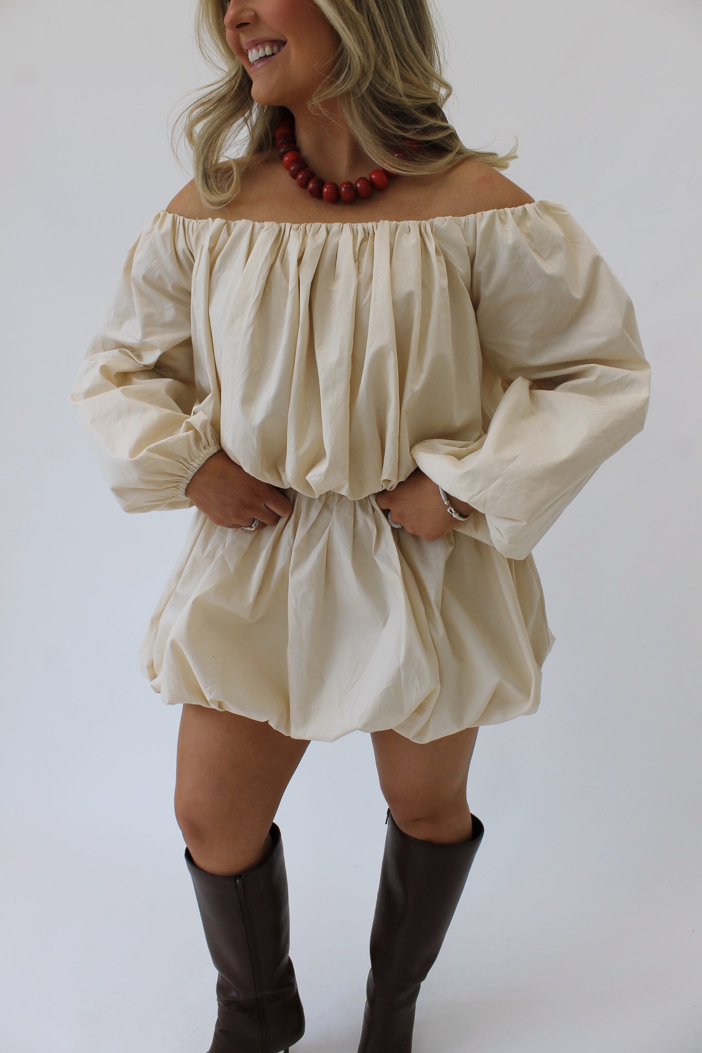 Off Shoulder Bubble Top