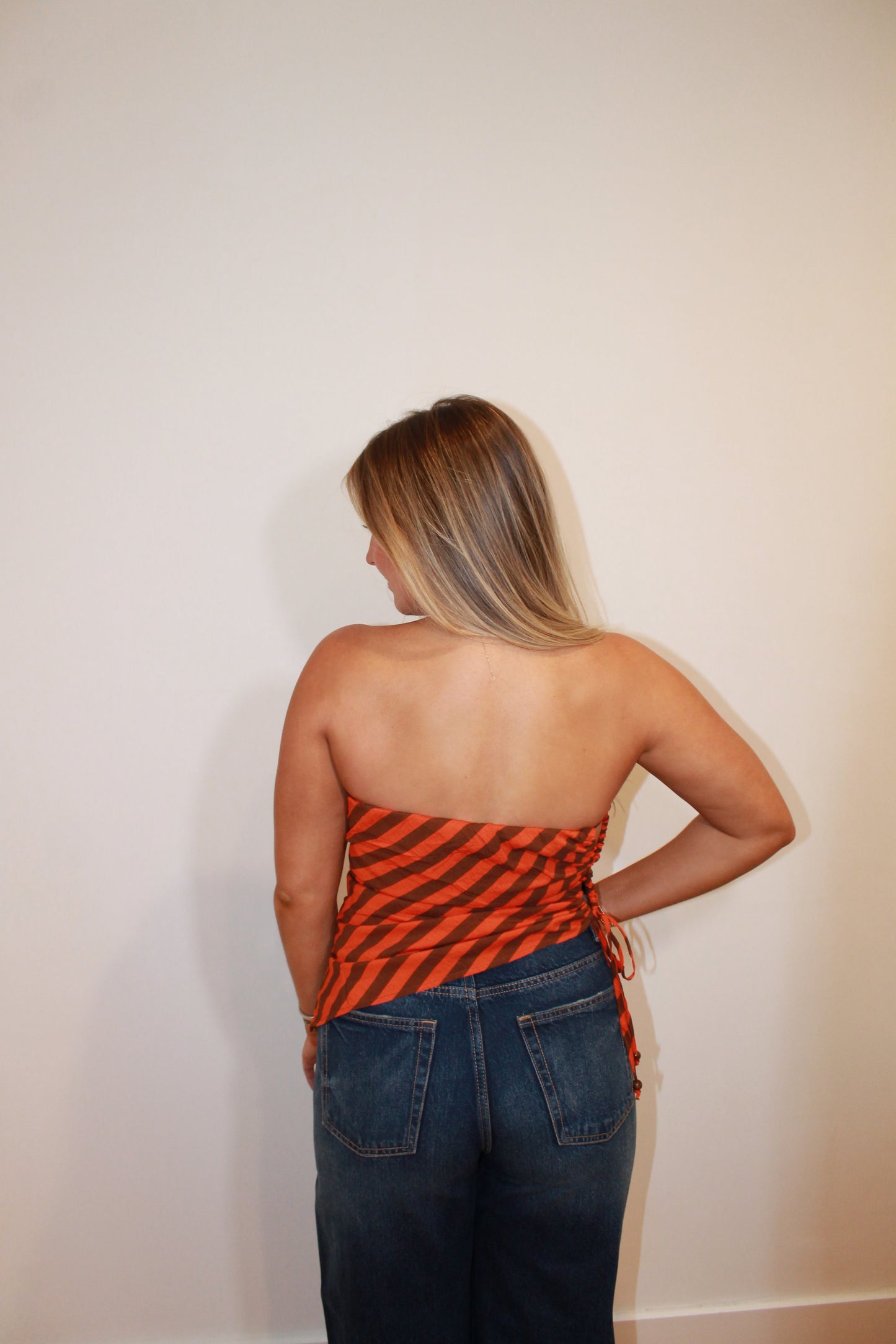 Fitted Strapless Stripe Top