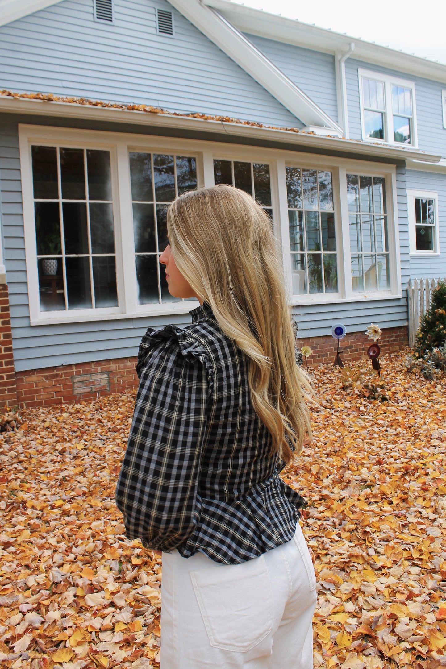 Plaid Ruffle Top