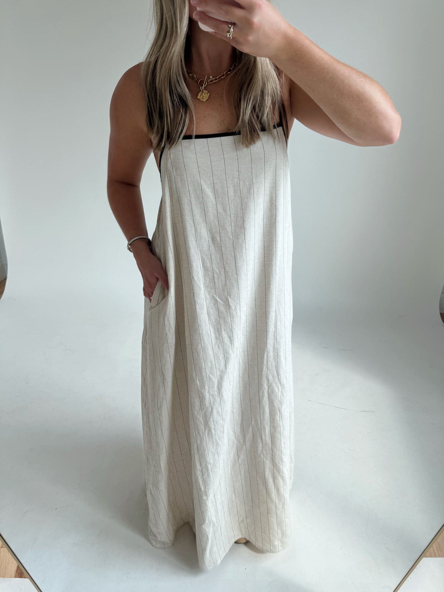 Ivory Striped Maxi