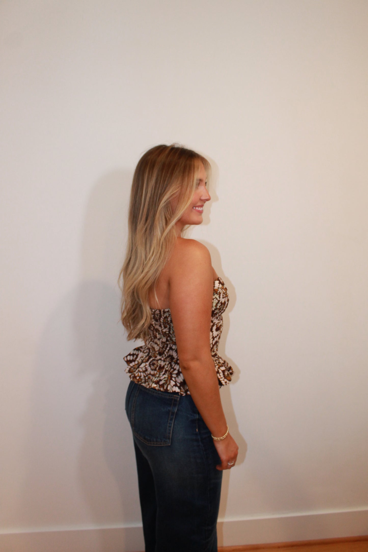 The Corset Top - Brown Floral