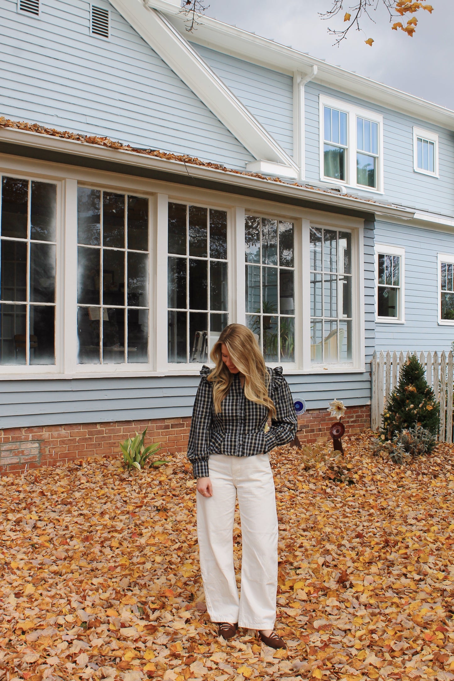 Plaid Ruffle Top