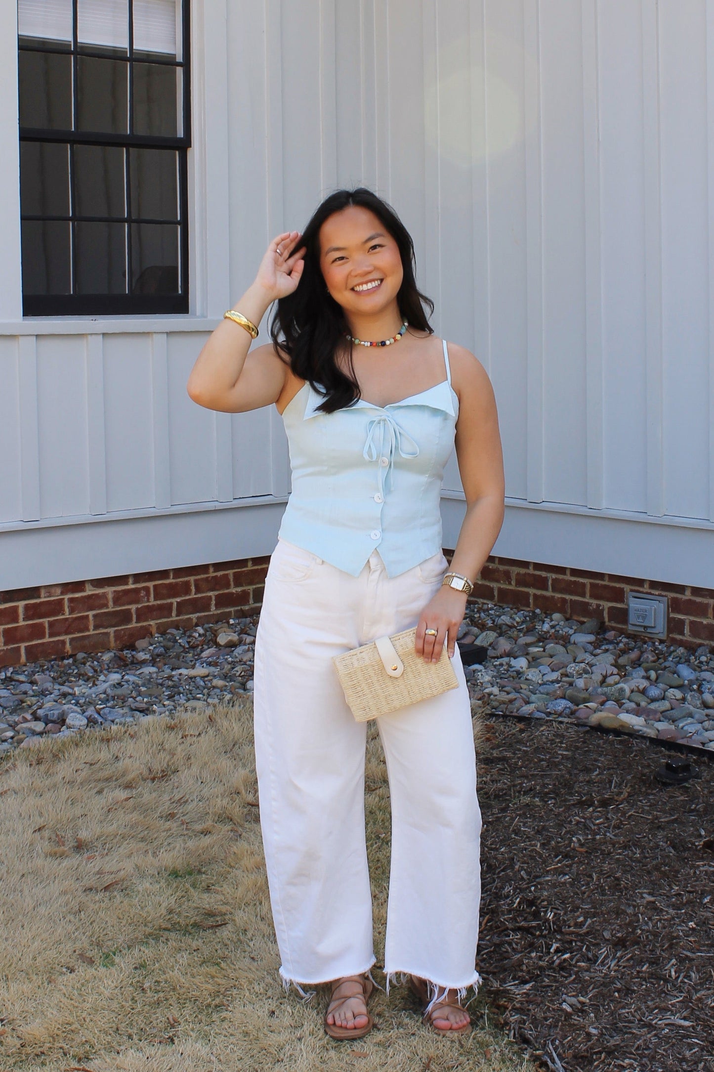 Linen Button Top