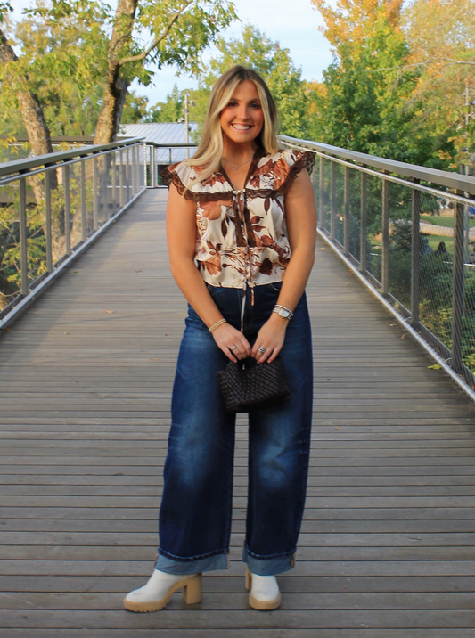 The Floral Tie Top