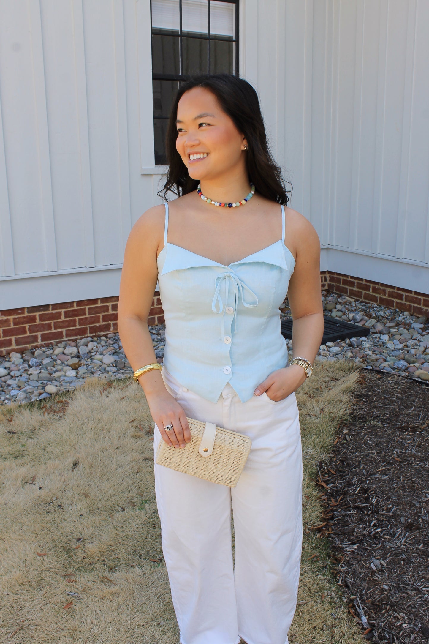 Linen Button Top