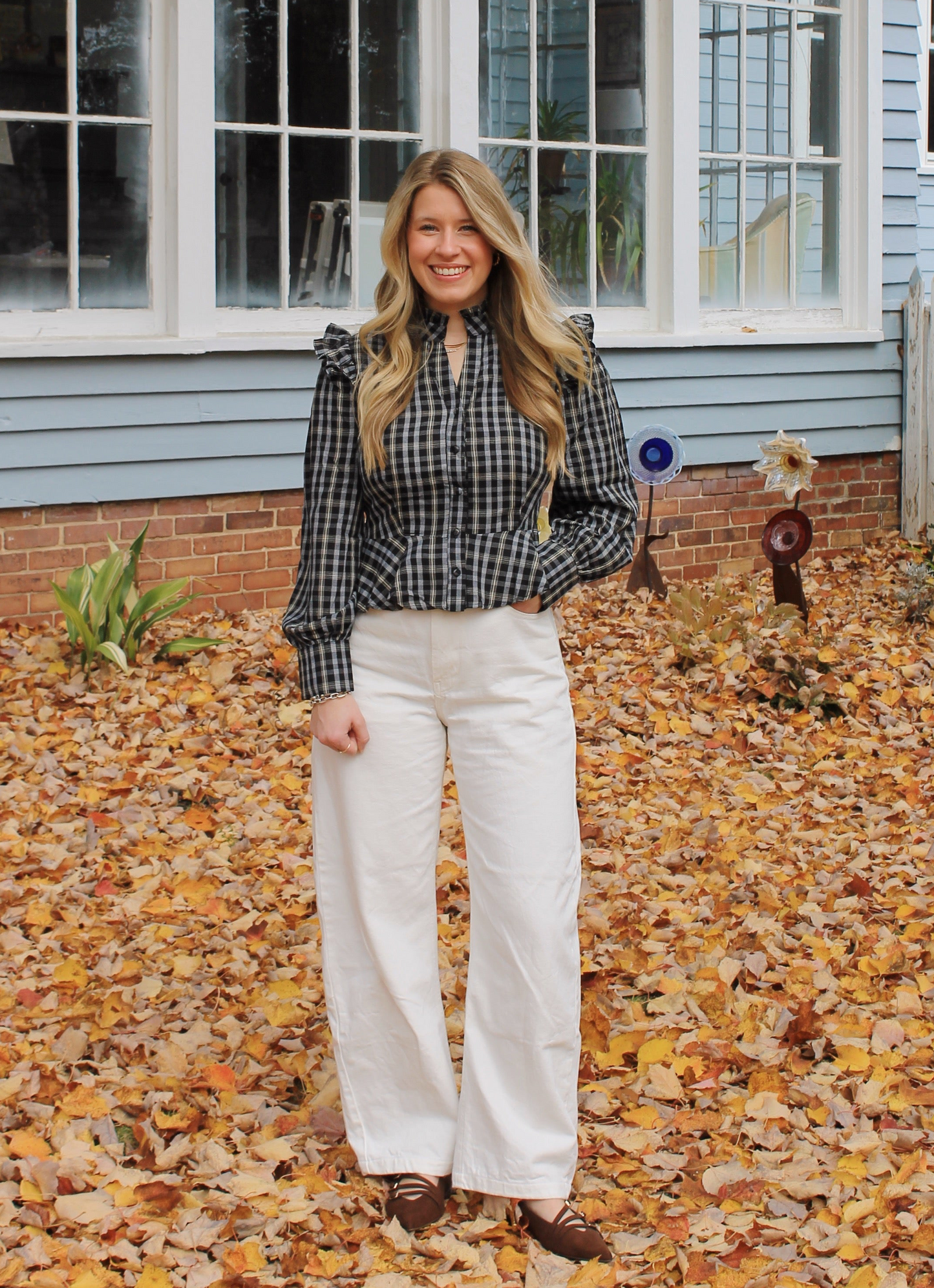 Plaid Ruffle Top