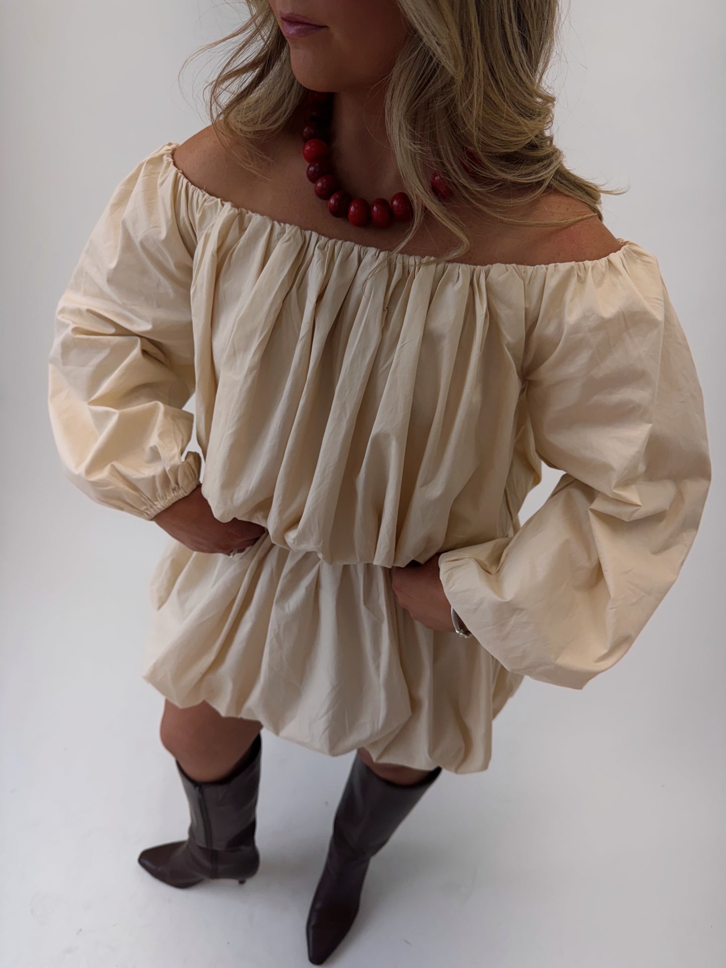 Off Shoulder Bubble Top